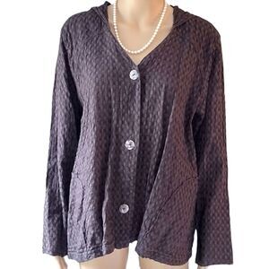 Vintage Produce Company Women's Size Large Shirt Jacket, Button up Front
